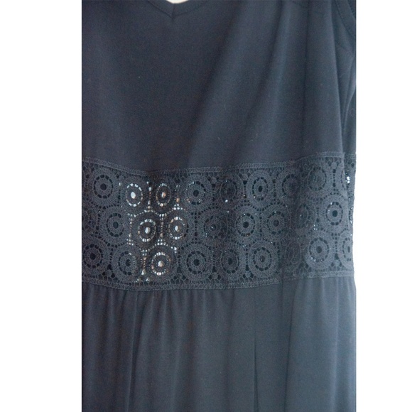 Topshop Black Romper with Lace see through detail - Picture 3 of 4